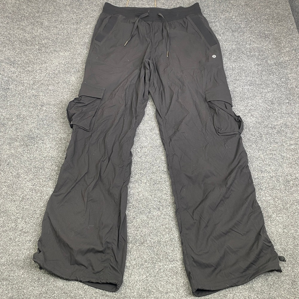 Lululemon Black Dance Cargo Pants Drawstring Toggle Hem Women Size 10?